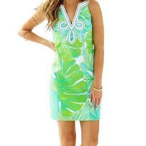 Lilly Pulitzer Tessa Shift Dress Size 00 in Green Sheen Fronds Place